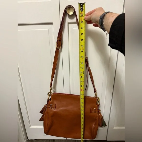 Dooney and Bourke Medium Florentine Leather Hobo Bag Chestnut Satchel - Picture 3 of 12